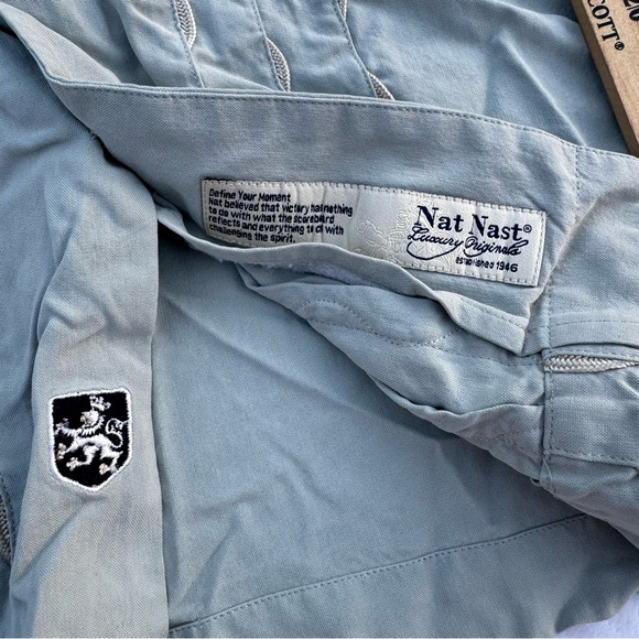 NAT NAST Men's Green Silk Casual Short Sleeve Button Down Shirt - Picture 4 of 7